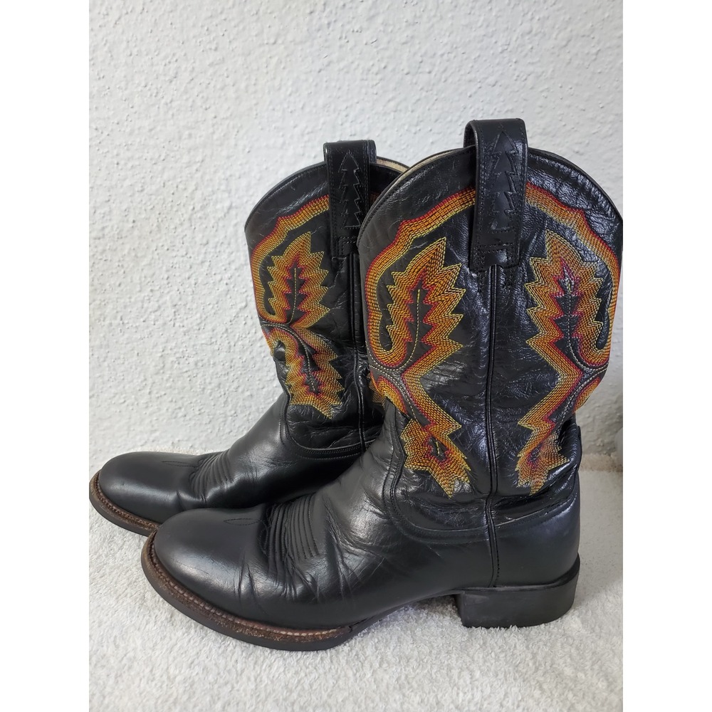 Ariat Mens Heritage Western Black Flame Embroidered Cowboy Boots 17201 8B